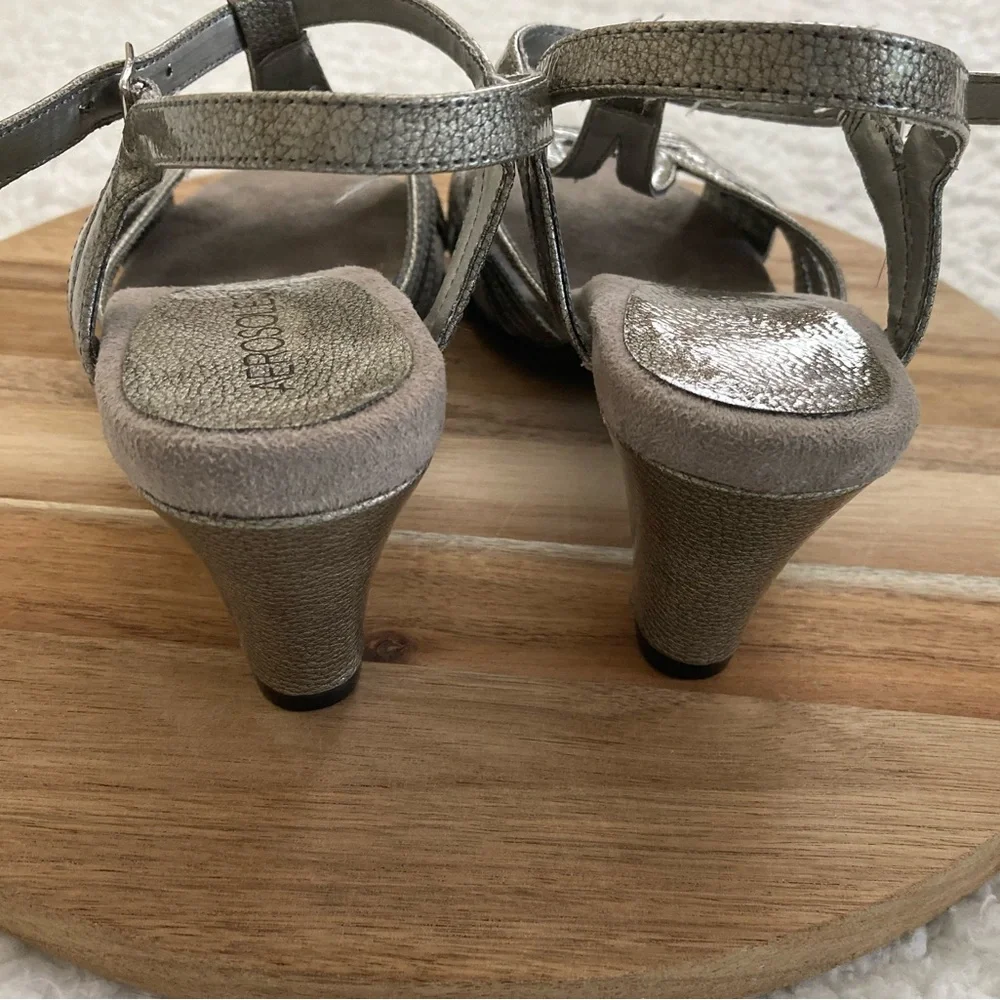 Aerosoles women’s silver kitten heel sandals, size 6.5 - Picture 3 of 8